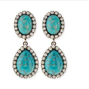 DANNIJO Turquoise & Crystal Drop Earrings